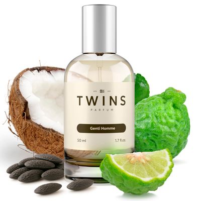Perfume TWINS - Genti Homme - Eau De Parfum Inspired by Le Bea.u, Long-Lasting Perfume For Men, Paraben Free, Clean Ingredients, Vegan - Spray 50 ml | 1.7 fl. Oz.
