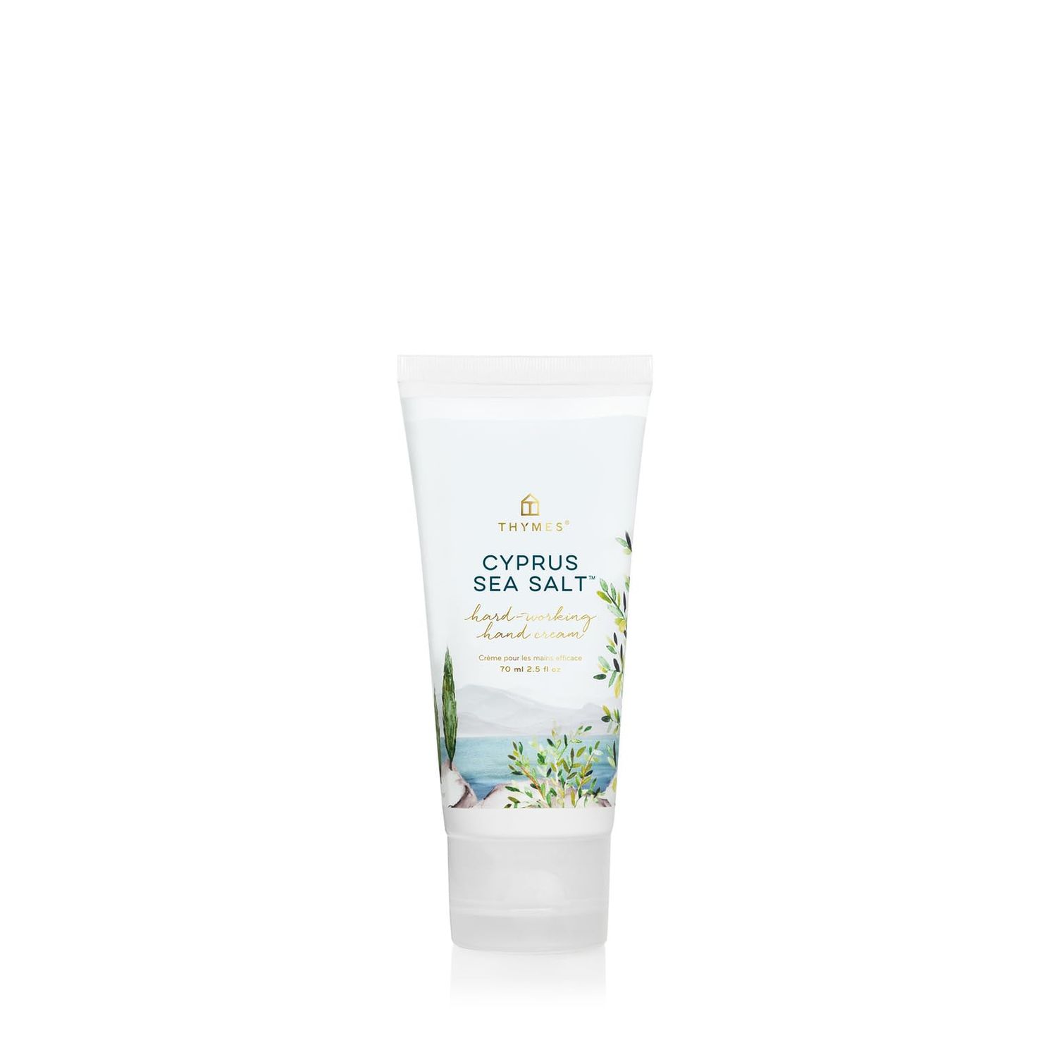 Thymes Hard-Working Hand Cream - Hand Moisturizer with Shea Butter, Sunflower Seed Oil &amp; Pro-vitamin B5 - Hand Cream for Women &amp; Men - Hand Cream Travel Size - Skin Care (Cyprus Sea Salt, 2.5 fl oz)