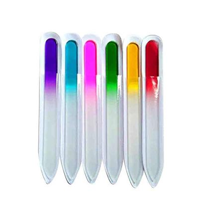Premium Crystal Glass Nail Files Manicure Set, Professional Double Sided Pedicure Files - Best Glass Nail Files for Natural Nails - Mix Color - 5 Pieces
