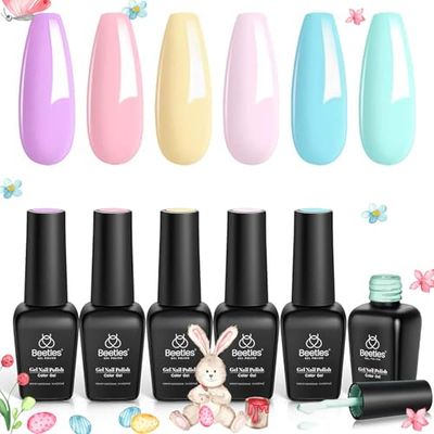Beetles Pastel Spring Summer Gel Polish Pastel Pink Yellow Blue Soak Off Nail Lamp Gel Nail Kits Easter Decorations Nail Art Gifts