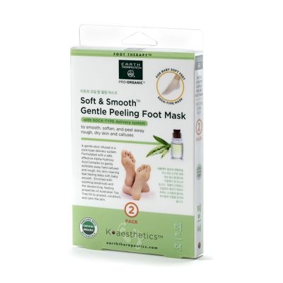 Earth Therapeutics Soft &amp; Smooth Gentle Peeling Foot Mask - 2 Pairs
