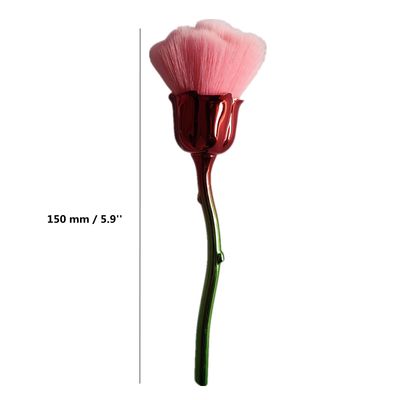TANG SONG 4 Pcs Rose Nail Art Powder Dust Removal Brush Nail Dust Brush Soft Nail Dust Cleaning Brush for Nail Salon and Household (Mixed-Color)