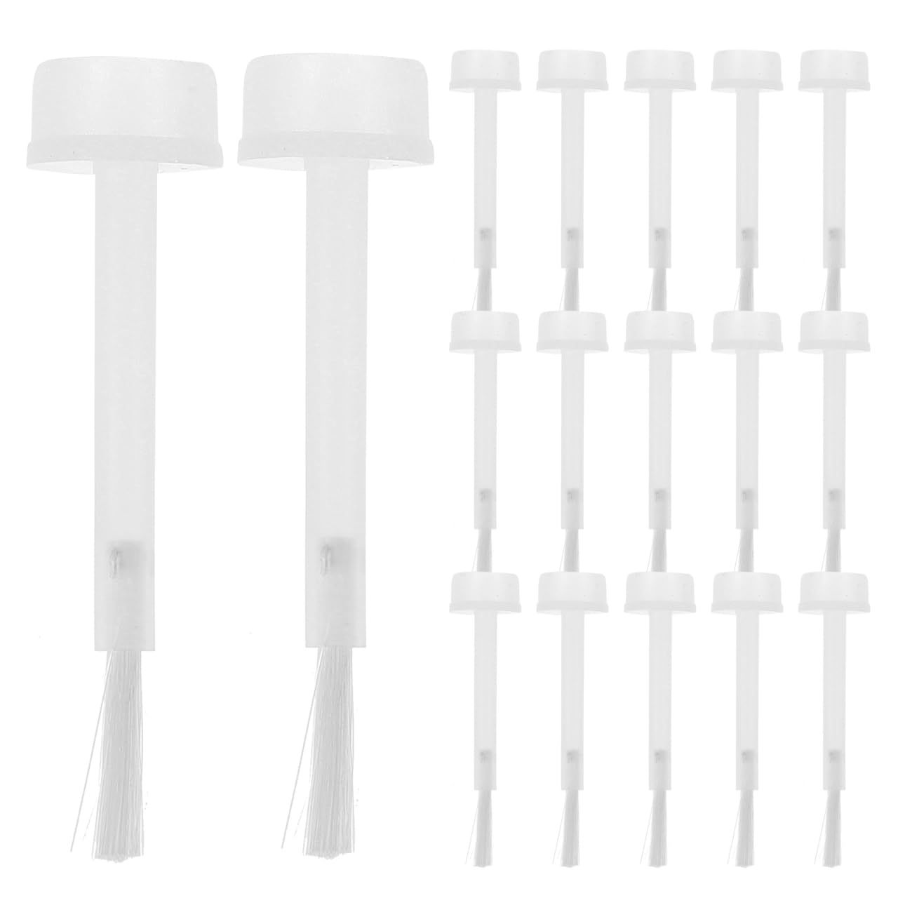 Artibetter 100pcs Nail Polish Replacement Brush Clear Round Dip Powder Liquid Replacement Brush Set for DIY Nail Art Salon