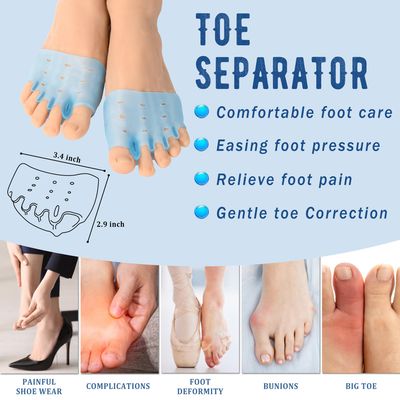 Zivyes 4 Pairs Silicone Toe Separators for Women and Men Toes Spreaders Correct Spacers for Big Toe Bunion Corrector Cushion (4 pairs mix)