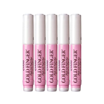 Goldfinger Professional Nail Glue - Super Strong, Fast-Drying, Long-Lasting, Easy Application, Perfect for Acrylic &amp; Press-On Nails, Quick Repair, Pack of 5