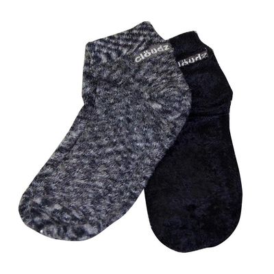Cloudz - (2 Pairs! Dreamy Black Solft Plush Natural Aloe Vera Spa Socks - (Assorted Solid &amp; Patterned)