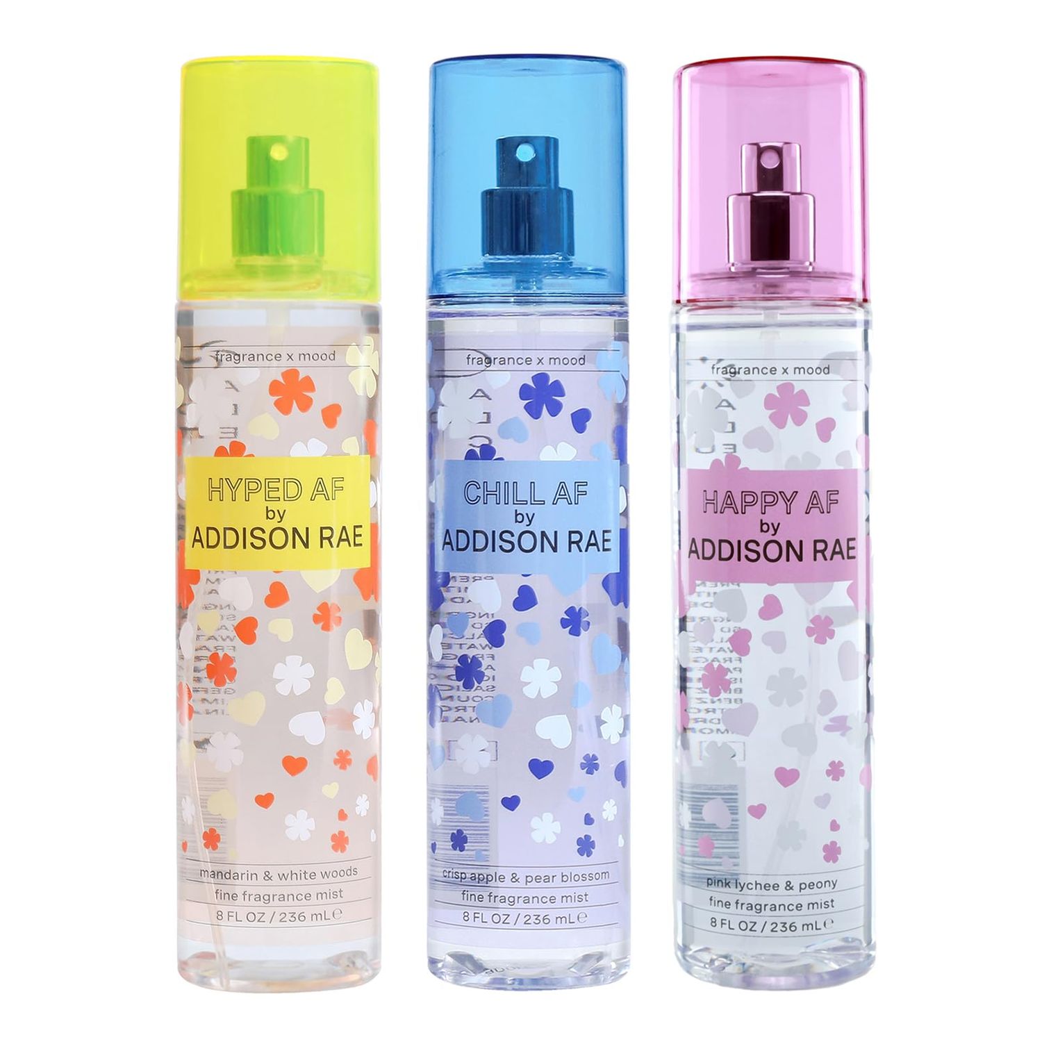 Body Mists Giftset by Addison Rae - Happy, Hyped, Chill - Body Spray for Women - Mood-Enhancing, Vegan, Cruelty Free Fragrance Mists - 3 pc