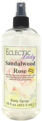 Eclectic Lady Sandalwood Rose Body Spray, Double Strength, 16 ounces, Body Mist for Women with Clean, Light &amp; Gentle Fragrance, Cologne with Soft, Subtle Aroma For Daily Use