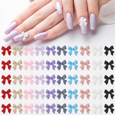 100PCS Bow Nail Charms 3D 0.39 in Art Bow Charms for Nails Multicolor Cute Acrylic Jewel Rhinestones for DIY Nail Decorations, Perfect for Women and Girls(10 Color)