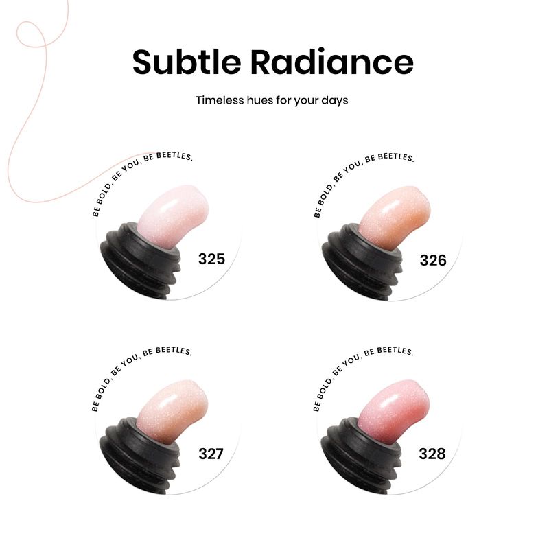 Beetles Poly Extension Gel Nail Kit, 4 Colors Nude Pink Neutral With Base Top Coat Manicure Enhancement All In One Poly Nail Gel Kit