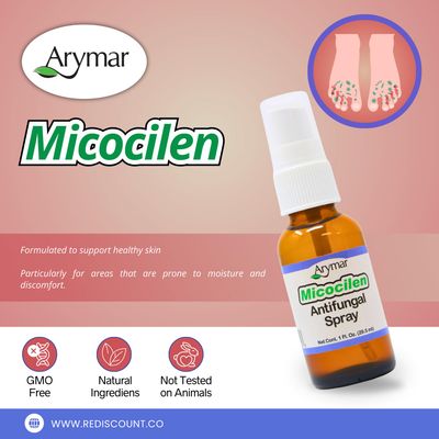 Arymar Micocilen Antifungal Spray (1 oz) - Easy-to-Use Formula with Spray Applicator for Foot &amp; Skin Care