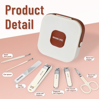 SHANCHAHUA Nail Clippers Set 7 Pieces Stainless Steel Professional Grooming Kits, Fingernail and Toenail Clipper Cutters with Luxurious Travel Case Nail Care Tools Manicure Pedicure Kit