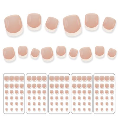120pcs Child Fake Nails Nude French Natural White Tips Short Round Press On Nails Kid Cute Christmas Party Show 5 24pcs