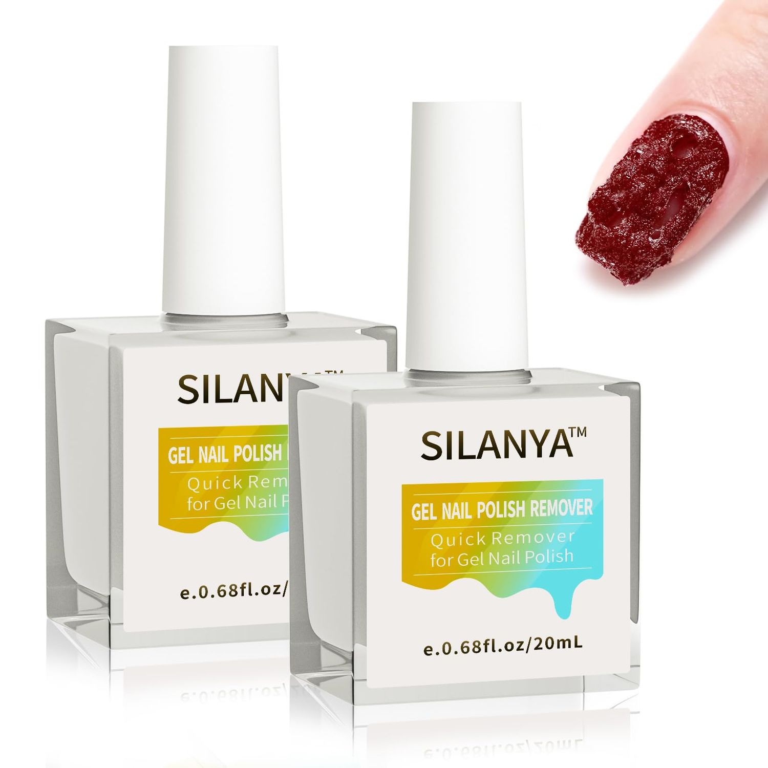 Gel Nail Polish Remover,Professional Gel Polish Remover for Nails, Quick &amp; Effortless Remove Gel Nail Polish in 3-5 Minutes, No Foil Needed, 20ml x 2Pack