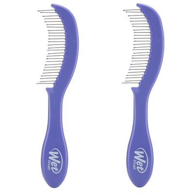 Wet Brush Thin Detangler Comb - Purple, Custom Care - All Hair Types - Ultra-Soft IntelliFlex Bristles Glide Through Tangles with Ease - Pain-Free Comb for Men &amp; Women (Pack of 2)