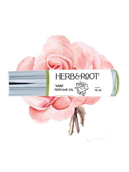 Herb &amp; Root Rose Oil Rollerball (Roll On) Perfume 10 ml | Traditional English Tea Rose Perfume for Women