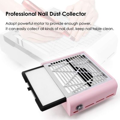 AONOLOVO Nail Dust Collector Machine, Upgraded Powerful Nail Vacuum Suction Fan Dust Extractor Manicure Tool for Acrylic Nail Poly Nail Extension Gel Removal, Pink