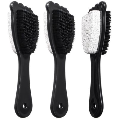 Beomeen Foot Brush and Pumice Stone for Shower with Handle, 3 Pcs Shower Foot Scrubber Callus Remover 2 in 1 Pedicure Brush with Dense Bristles for Deep Cleansing &amp; Exfoliation, Dry Dead Skin Removal