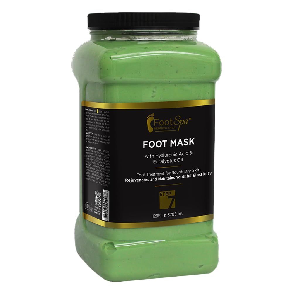 Foot Spa - Cream Mask for foot, 128 Oz With Peppermint and Eucalyptus Oil - Pedicure Massage for Tired Feet and Body, Hydrating, Fresh Skin - Infused with Hyaluronic Acid, Amino Acids, Panthenol