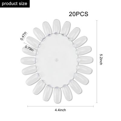 20Pcs False Nail Swatches Wheels Nail Wheel Art Plastic Nail Polish Display Wheel for Manicure Swatches for Nail Polish Color Show Nail (Clear 20 Tips)
