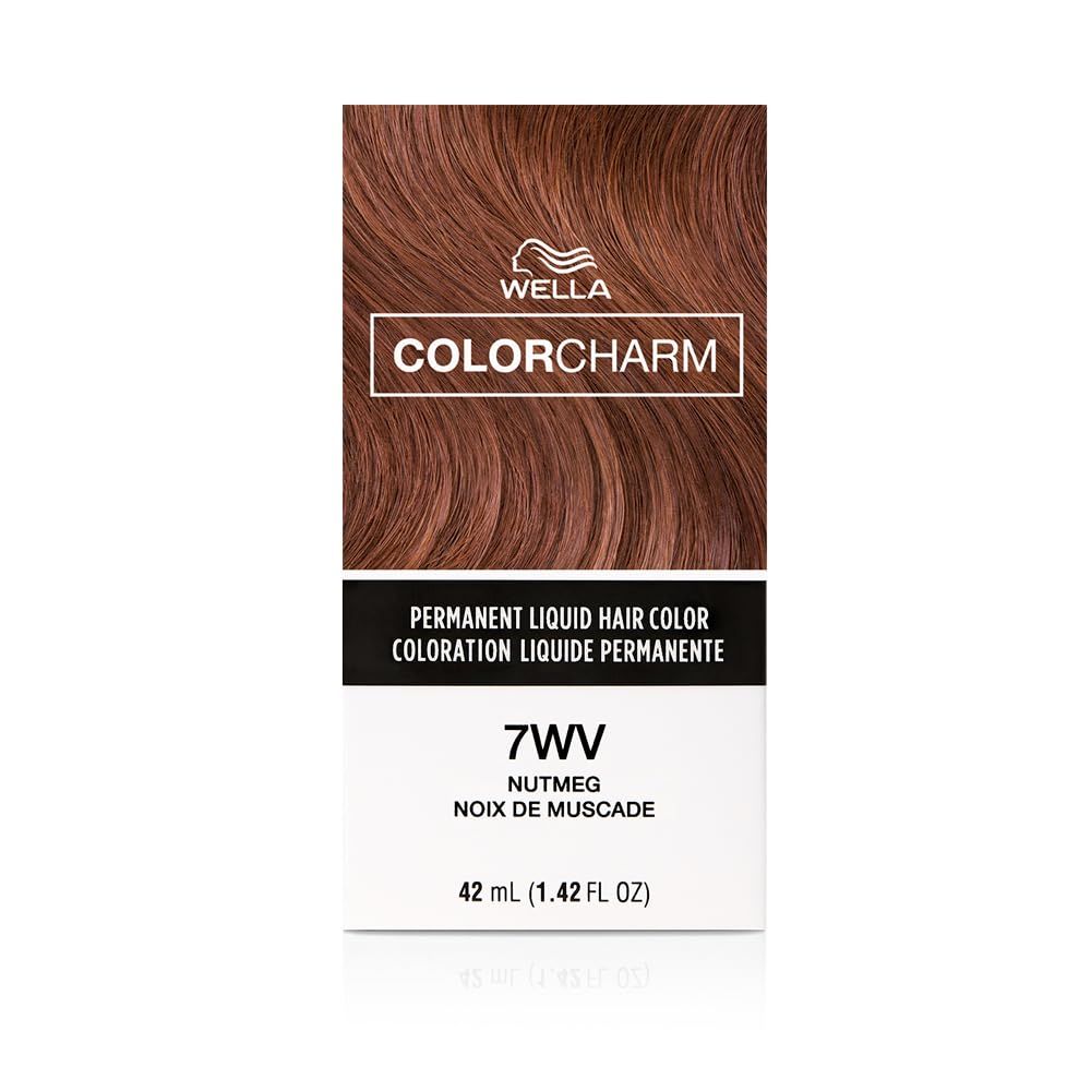 COLORCHARM Permanent Liquid Hair Color for Gray Coverage| 7WV Nutmeg | 1.4 Fl Oz