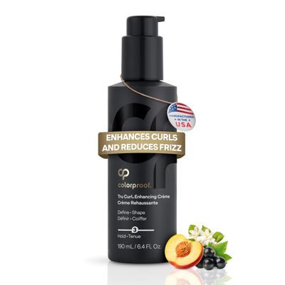 Colorproof Tru Curl Enhancing Crme 6.4 Fl oz. Curl Creme with Black Currant, Jasmine &amp; Peach Scent, Anti-Frizz, Humidity Control &amp; Nourishing Curl Cream for Curly Hair Formula