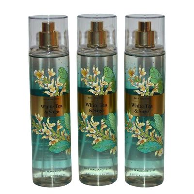 Bath &amp; Body Works Fragrance Mist 3-Pack 8oz Each (White Tea and Sage)