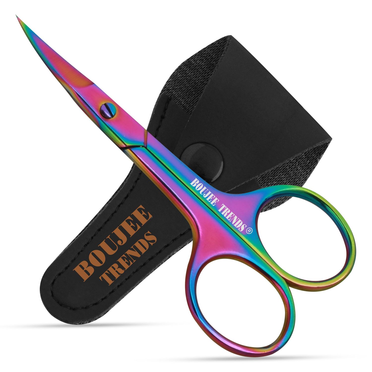 Nail Scissors Toenail Eyebrow Mustache Facial Nose Ear Hair Grooming Multipurpose Small Beauty Scissors Curved and Sharp Blades Multi Titanium Color (Nail Scissors)
