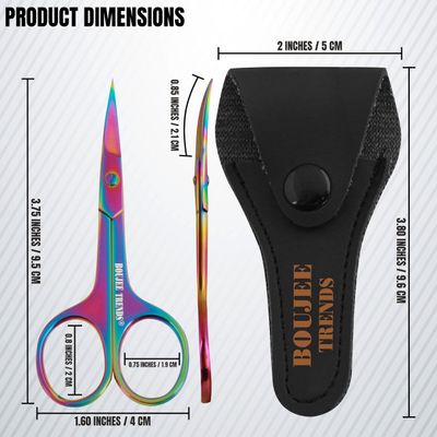 Nail Scissors Toenail Eyebrow Mustache Facial Nose Ear Hair Grooming Multipurpose Small Beauty Scissors Curved and Sharp Blades Multi Titanium Color (Nail Scissors)