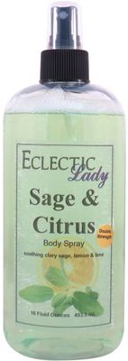 Eclectic Lady Sage And Citrus Body Spray, Double Strength, 16 ounces, Body Mist for Women with Clean, Light &amp; Gentle Fragrance, Cologne with Soft, Subtle Aroma For Daily Use