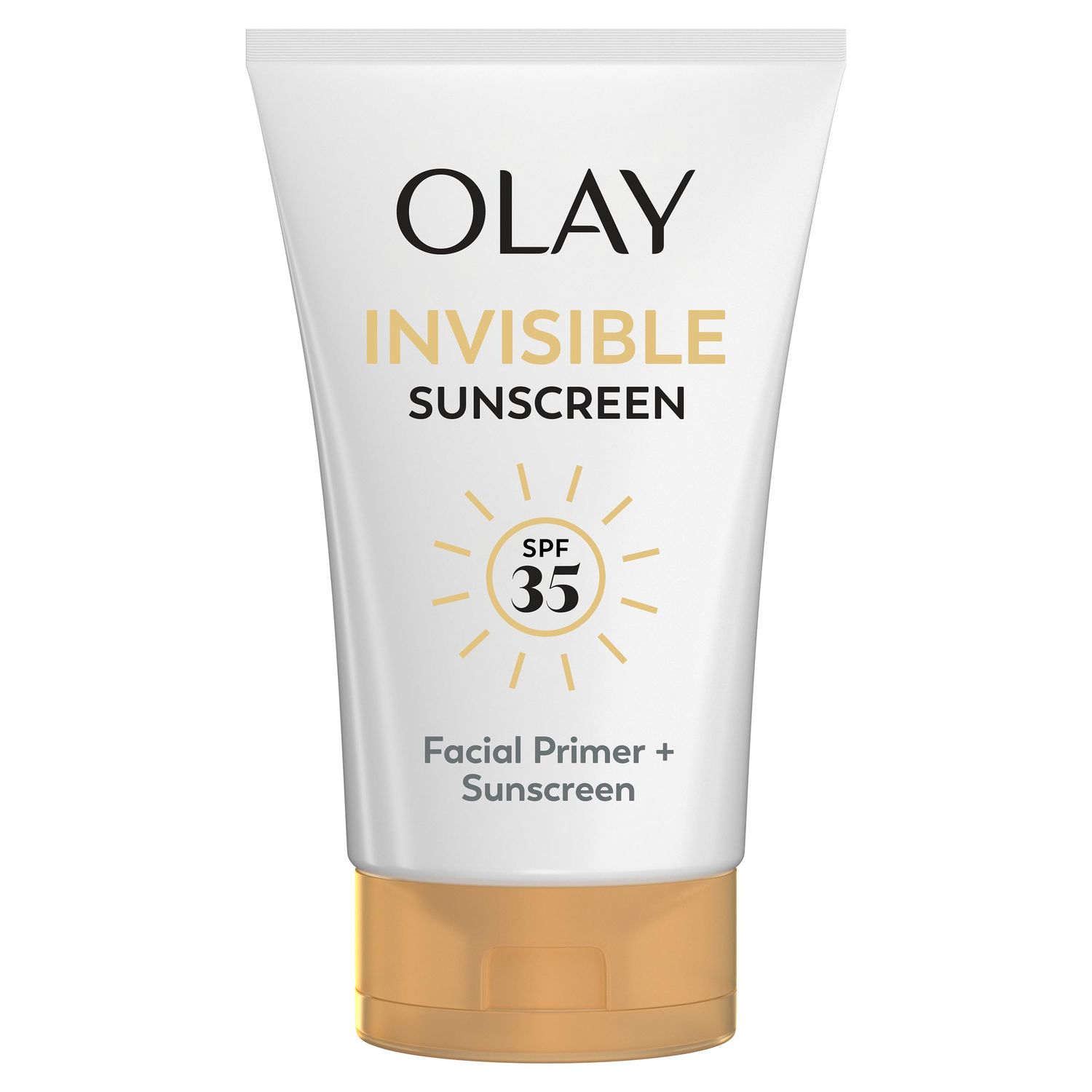 Olay Invisible Sunscreen, SPF 35, 100 Invisible Facial Sunscreen and Makeup Primer - Fragrance-Free, Weightless, No White Cast Broad Spectrum Sun Protection with Vitamin C &amp; E, Aloe Vera, 1.7 Oz