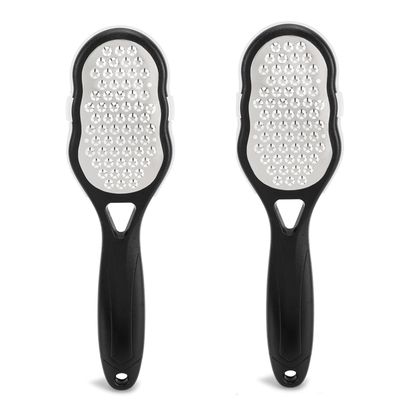 2 Pcs Foot Files with Skin Catcher, Stainless Steel Foot Rasp Callus Remover Pedicure Feet Grater Foot Scrubber Dead Skin Remover for Feet