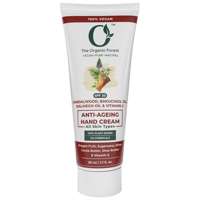 Plant-Based Anti Aging Hand Cream with SPF Protection | Hand Cream for Dry Cracked Hands | Bakuchiol, Dragonfruit, Shea Butter, Sandalwood &amp; Vitamin C for Dry Hands | Wrinkle Help |