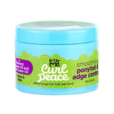 Just For Me Curl Peace Smoothing Ponytail &amp; Edge Control - Finishes &amp; Holds, Contains Flaxseed, Avocado Oil &amp; Black Castor Oil, 5 oz