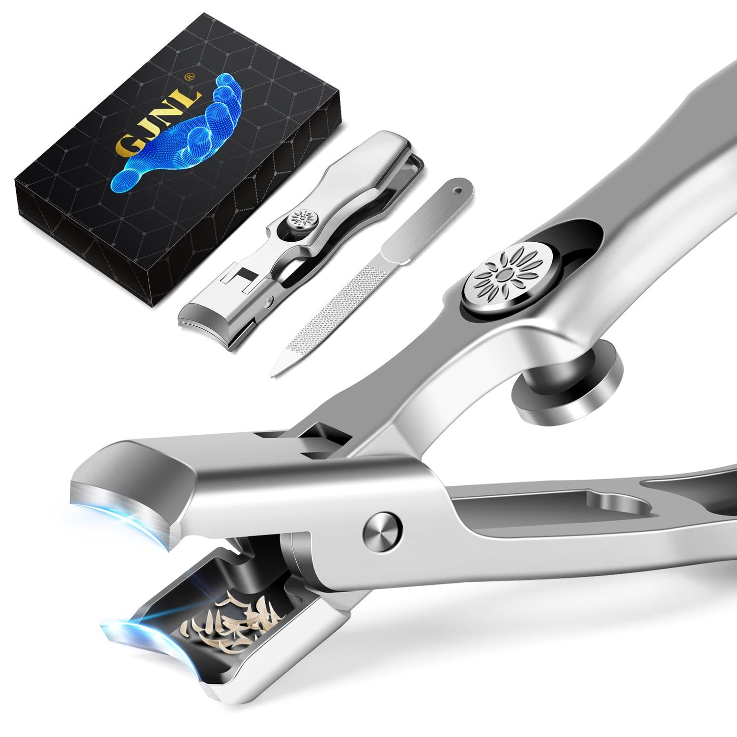 German Nail Clippers for Men Thick Nails, Large Wide Jaw Toenail Clippers for Men Women, Heavy Duty Ultra Sharp Stainless Steel Anti-Splash Toe Nail Clippers for Seniors
