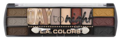 L.A. COLORS Day To Night 12 Color Eyeshadow Palette, Sundown, 0.28 oz. (CES430), Powder