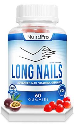NutraPro Nail Growth Vitamins for Stronger Nail - No More Chipped Nails.Nail Strengthener and Growth Supplement Gummies - Grow Strong Long Nails with Biotin and Collagen Gummies.