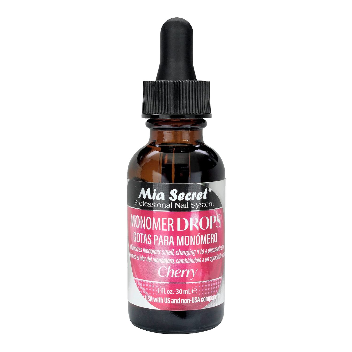 Mia Secret Monomer Drops Cherry Scent, 1oz - Odor Out Drops for Liquid Acrylic Monomer - Liquid Monomer Odor Neutralizer