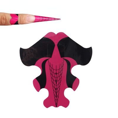 Yigo 100Pcs Nail Form Extension Sticker Self-Adhesive Nail Tips Guide, Gel Nail Stickers for Poly Gel/Extension/Acrylic Nail Molds Builder, Nail Art Equipment for Salon