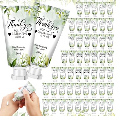 Heigble 50 Pcs 1 oz/ 30 ml Wedding Hand Cream Bulk Travel Size Bridesmaid Gifts Thank You Hand Cream Body Lotion Gifts for Bridesmaid Souvenir Wedding Party Supplies Bridal Shower Favors