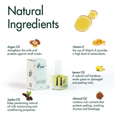 Dead Sea Cuticle & Nail Oil (5ML) | Strengthens, Moisturizes & Conditions with Sweet Almond, Olive, Jojoba, Castor, Argan Oils, Lemon Essential Oil, Vitamin E & Dead Sea Salt