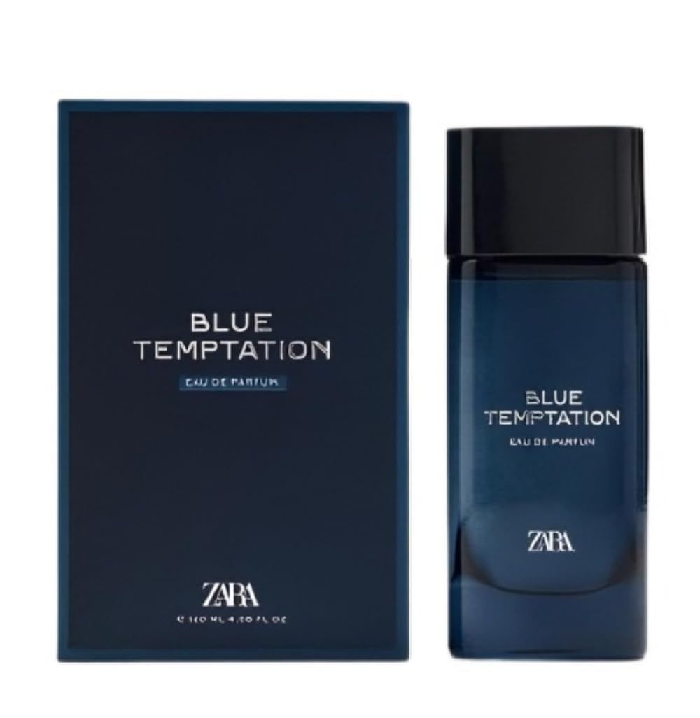 Zara Blue Temptation Mens Perfume EDP Eau De Parfum 120ML (4.6 fl. oz) Bold &amp; Enigmatic Scent with Black Pepper, Lemon &amp; Orange Blossom Warm Tonka Bean &amp; Patchouli Base for a Fresh Fragrance