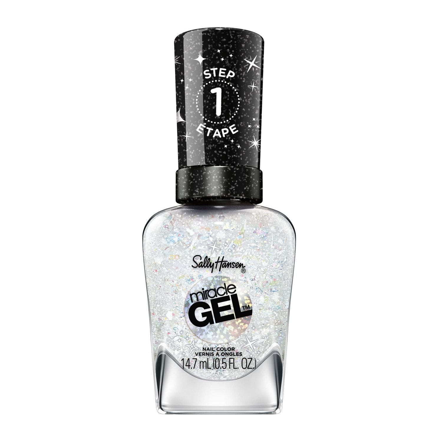 Sally Hansen Miracle Gel, Merry and Bright Frost Bright, Long Lasting, Gel-Like Formula, No UV Lamp Needed, Glitter Nail Polish