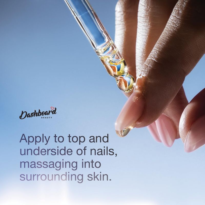 Dashboard Beauty Cuticle Nail Oil - Advanced Nail Moisturizer &amp; Premium Nail Strengthener with Jojoba, Vitamin E - Repairs Damaged Nails, Nourishes, Enhances Growth - Salon-Grade, Deep Hydration, 1 oz