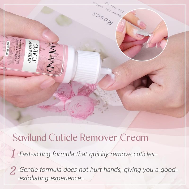 SAVILAND Cuticle Remover and Cuticle Oil Kit - Nail Care Kit with Cuticle Remover Liquid &amp; 1.01 oz Cuticle Oil Cuticle Trimmer for Cuticle Softener &amp; Moisturize Manicure Kit for Home Use