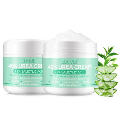 Urea Cream 40 Percent for Feet Maximum Strength,40 Urea Cream Plus 2 Salicylic Acid,Foot Cream and Hand Cream with Tea Tree,and Aloe Vera(5.29 OZ/150g/2pack)
