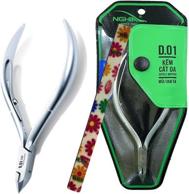 Nghia Professional Stainless Steel Cuticle Nipper C-03 (D-01) Jaw 14 Cuticle Cutter Trimmer Manicure Tools with Double Spring- Perfect Nail Care Tool at Home/Spa/Saloon Osimihome (1 PCS) C-03 D01-14
