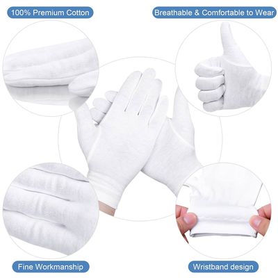 10 Pairs 100 Moisturizing Gloves for Dry Hands Overnight, Selizo 10 Pairs White Cotton Gloves for Women Eczema, Hand Moisturizer Sleeping Spa Gloves for Dry Hands Eczema
