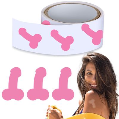 500 Pieces Funny Tanning Stickers for Body Self Adhesive Tanning Sunbathing Bed Body Stickers, 1.48 x 1 Inches
