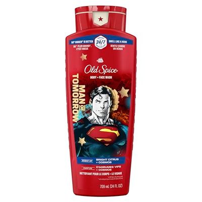 Old Spice Cleansing Body Wash for Men, 3X Defense, 24/7 Shower Fresh with Lasting Scent, 2-in-1 Body &amp; Face Wash, Smell Like a Hero, Superman, Bright Citrus and Cosmos Scent, 24 oz